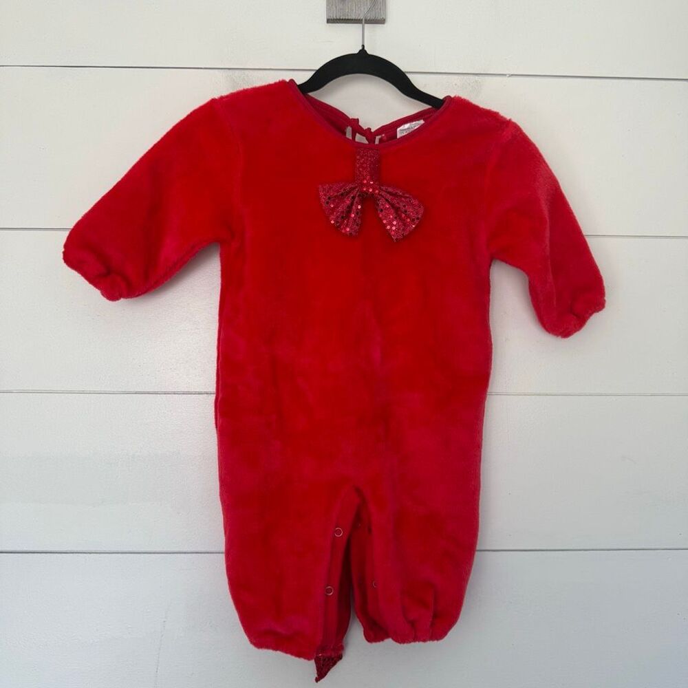Red Furry Infant 18-24 Months Costume Baby Halloween Bow